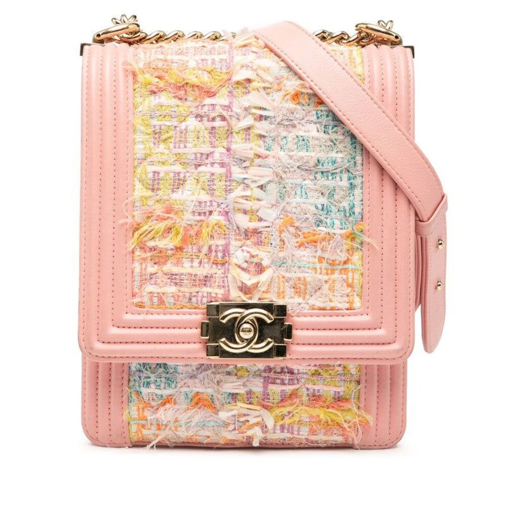 Chanel Boy Chanel Tweed Lambskin Shoulder Bag